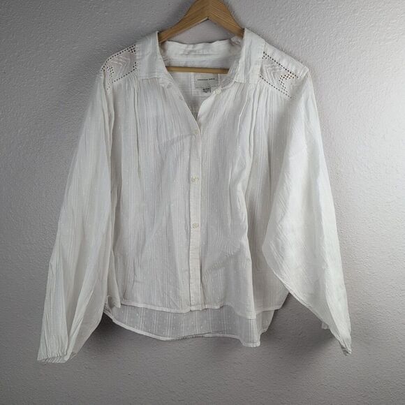 American Eagle XXL Go Big Oversized shirt cover Up Pool button blouse Top 187 - Picture 1 of 11